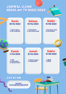 Jadwal Pelaksanaan Ujian Sekolah (US) TP. 2022/2023